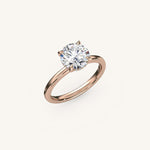 Load image into Gallery viewer, The Trelisse –Solitaire Hidden Halo Engagement Ring