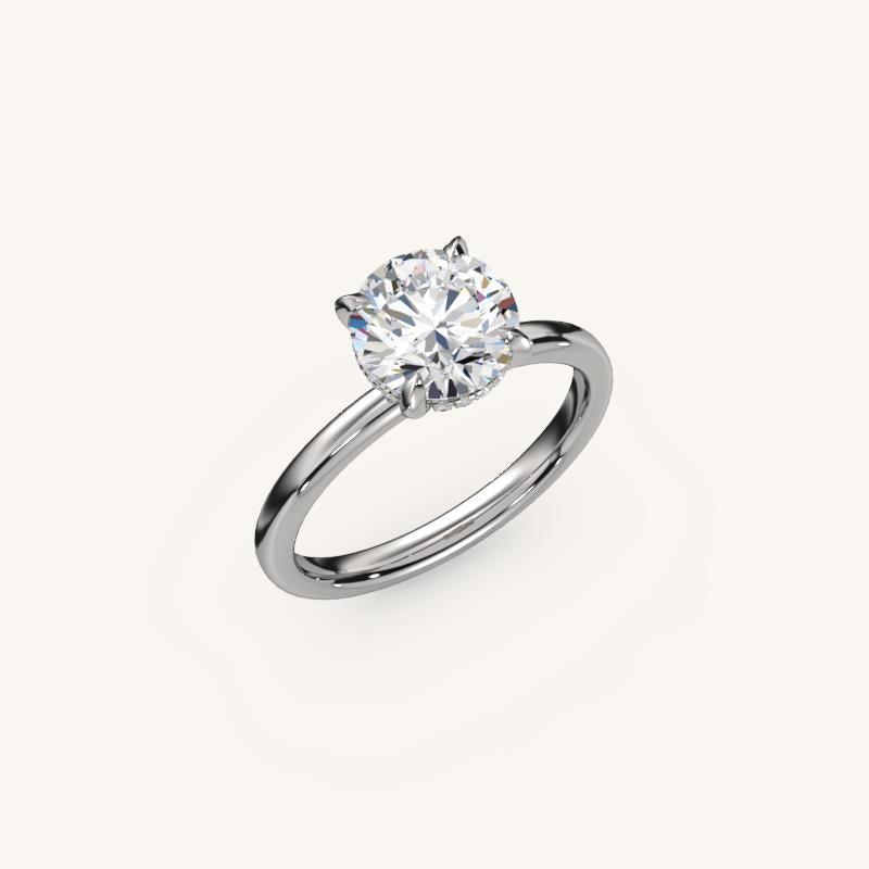 The Trelisse –Solitaire Hidden Halo Engagement Ring
