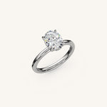Load image into Gallery viewer, The Trelisse –Solitaire Hidden Halo Engagement Ring