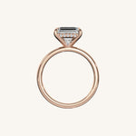 Load image into Gallery viewer, The Trelisse –Solitaire Hidden Halo Engagement Ring (E-W)