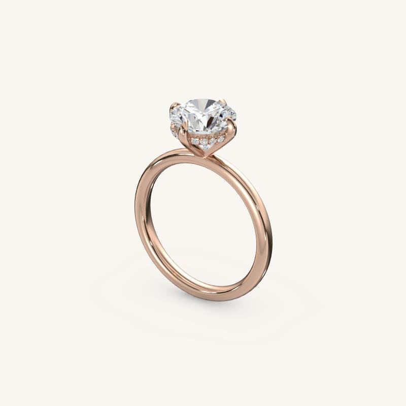 The Trelisse –Solitaire Hidden Halo Engagement Ring (E-W)