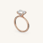 Load image into Gallery viewer, The Trelisse –Solitaire Hidden Halo Engagement Ring (E-W)