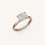 Load image into Gallery viewer, The Trelisse –Solitaire Hidden Halo Engagement Ring (E-W)