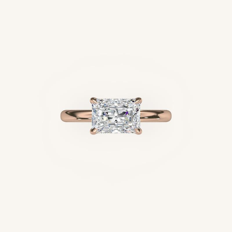 The Trelisse –Solitaire Hidden Halo Engagement Ring (E-W)