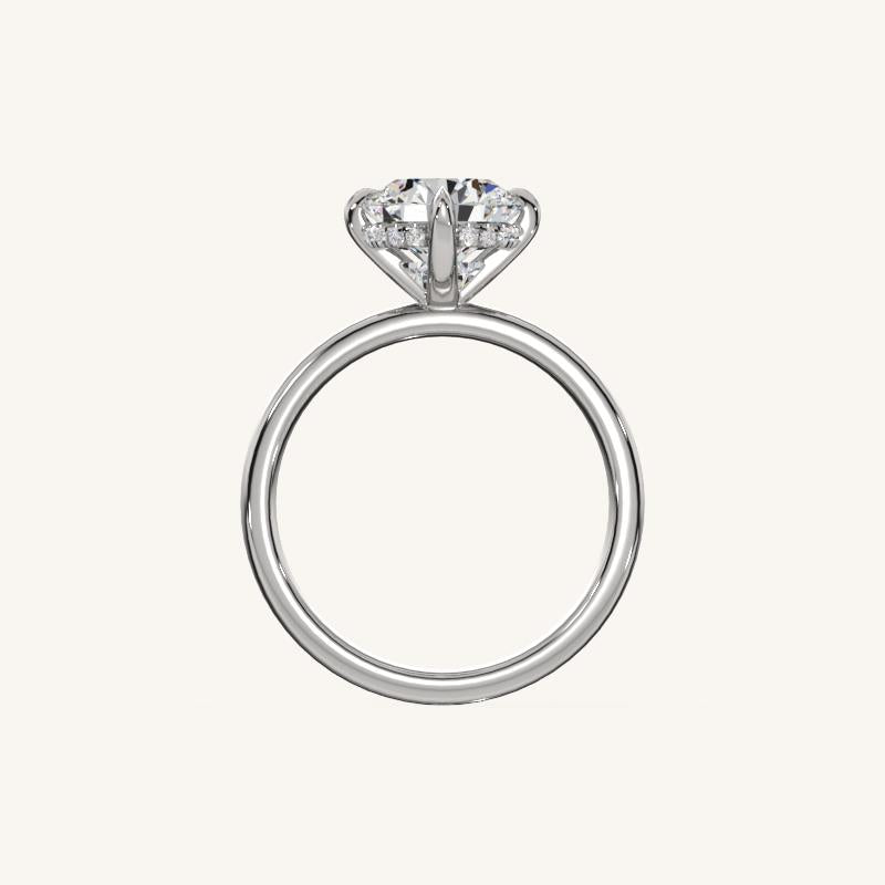 The Trelisse –Solitaire Hidden Halo Engagement Ring (E-W)