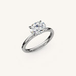 Load image into Gallery viewer, The Trelisse –Solitaire Hidden Halo Engagement Ring (E-W)