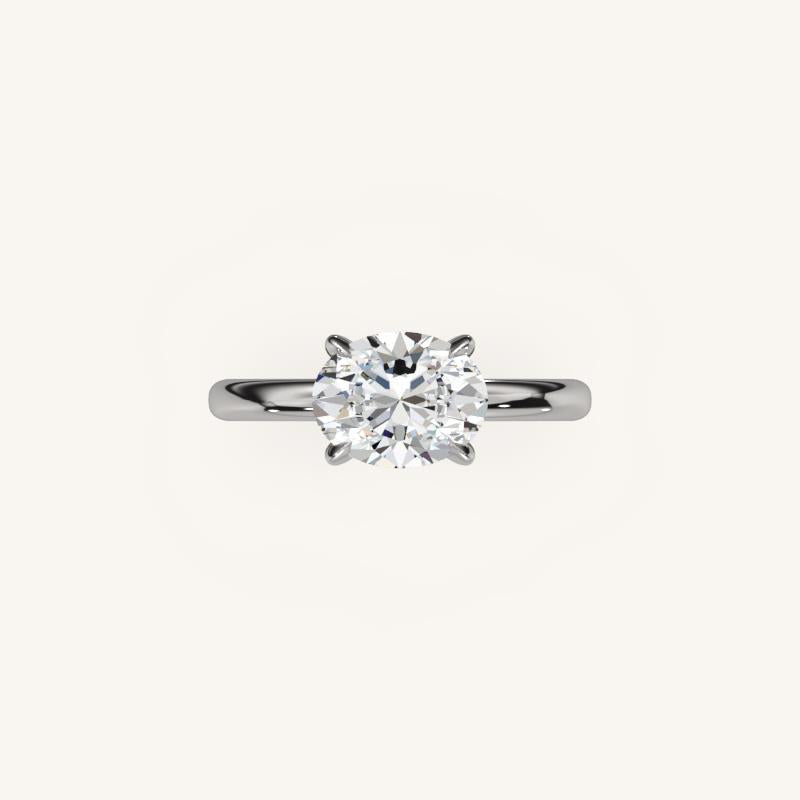 The Trelisse –Solitaire Hidden Halo Engagement Ring (E-W)