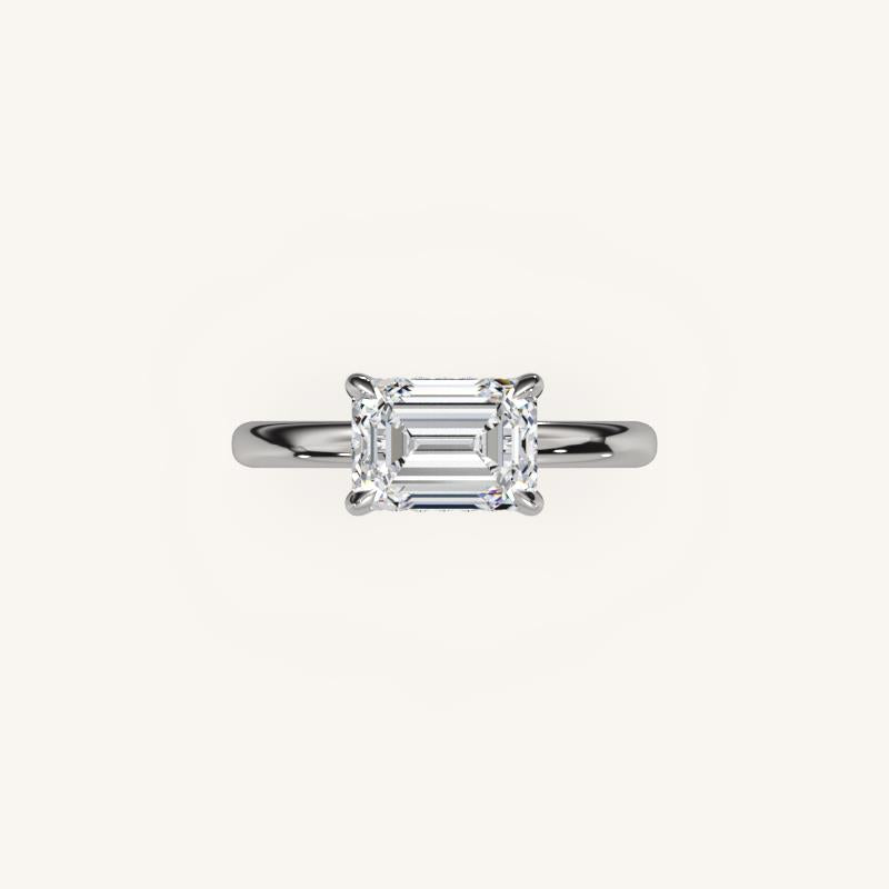 The Trelisse –Solitaire Hidden Halo Engagement Ring (E-W)