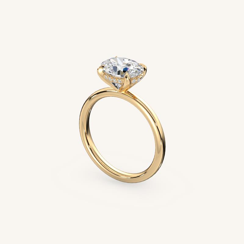 The Trelisse –Solitaire Hidden Halo Engagement Ring (E-W)