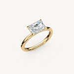 Load image into Gallery viewer, The Trelisse –Solitaire Hidden Halo Engagement Ring (E-W)