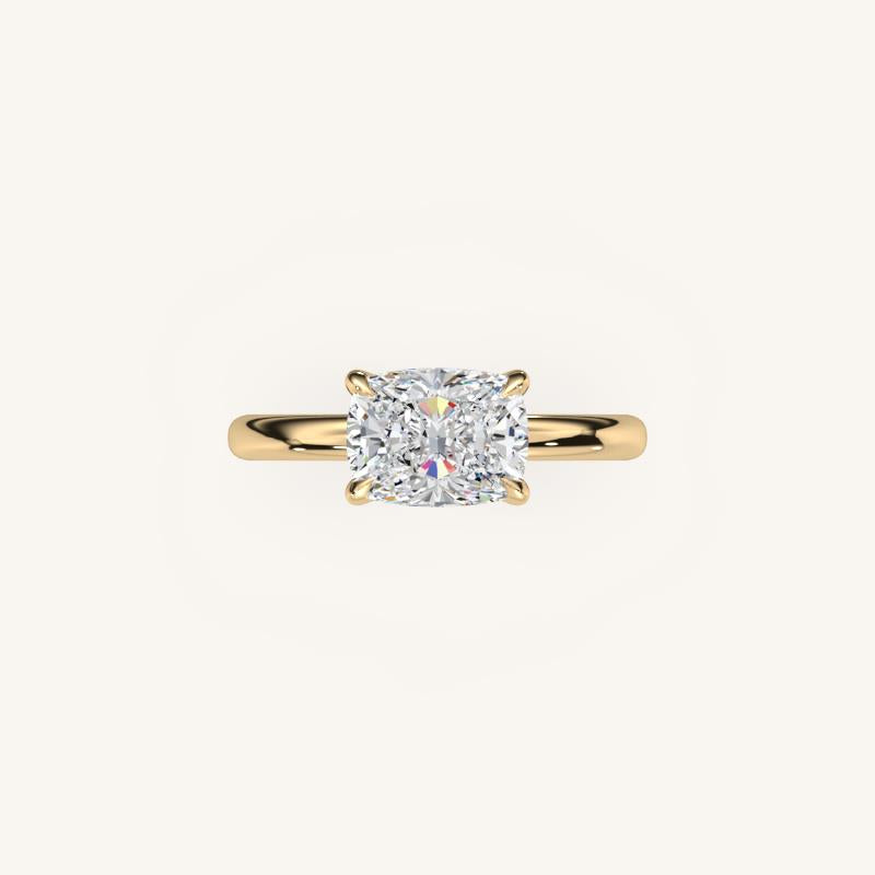 The Trelisse –Solitaire Hidden Halo Engagement Ring (E-W)