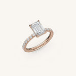 Load image into Gallery viewer, The Trelisse –Solitaire Hidden Halo Diamond Engagement Ring