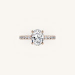 Load image into Gallery viewer, The Trelisse –Solitaire Hidden Halo Diamond Engagement Ring