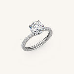 Load image into Gallery viewer, The Trelisse –Solitaire Hidden Halo Diamond Engagement Ring