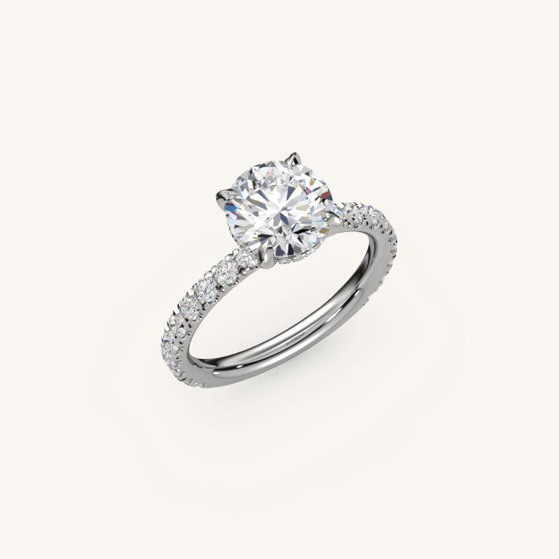 The Trelisse –Solitaire Hidden Halo Diamond Engagement Ring