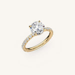 Load image into Gallery viewer, The Trelisse –Solitaire Hidden Halo Diamond Engagement Ring