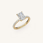 Load image into Gallery viewer, The Trelisse –Solitaire Hidden Halo Diamond Engagement Ring