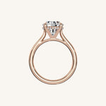 Load image into Gallery viewer, The Solienne – Cathedral Solitaire Hidden Halo Engagement Ring