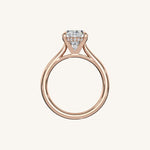 Load image into Gallery viewer, The Solienne – Cathedral Solitaire Hidden Halo Engagement Ring