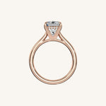 Load image into Gallery viewer, The Solienne – Cathedral Solitaire Hidden Halo Engagement Ring