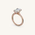 Load image into Gallery viewer, The Solienne – Cathedral Solitaire Hidden Halo Engagement Ring