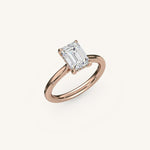 Load image into Gallery viewer, The Solienne – Cathedral Solitaire Hidden Halo Engagement Ring