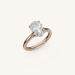 Load image into Gallery viewer, The Solienne – Cathedral Solitaire Hidden Halo Engagement Ring