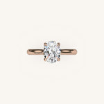 Load image into Gallery viewer, The Solienne – Cathedral Solitaire Hidden Halo Engagement Ring