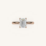 Load image into Gallery viewer, The Solienne – Cathedral Solitaire Hidden Halo Engagement Ring