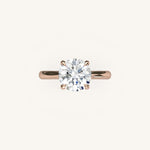 Load image into Gallery viewer, The Solienne – Cathedral Solitaire Hidden Halo Engagement Ring