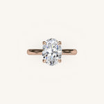 Load image into Gallery viewer, The Solienne – Cathedral Solitaire Hidden Halo Engagement Ring