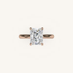 Load image into Gallery viewer, The Solienne – Cathedral Solitaire Hidden Halo Engagement Ring