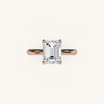 Load image into Gallery viewer, The Solienne – Cathedral Solitaire Hidden Halo Engagement Ring