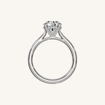 Load image into Gallery viewer, The Solienne – Cathedral Solitaire Hidden Halo Engagement Ring