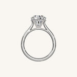 Load image into Gallery viewer, The Solienne – Cathedral Solitaire Hidden Halo Engagement Ring