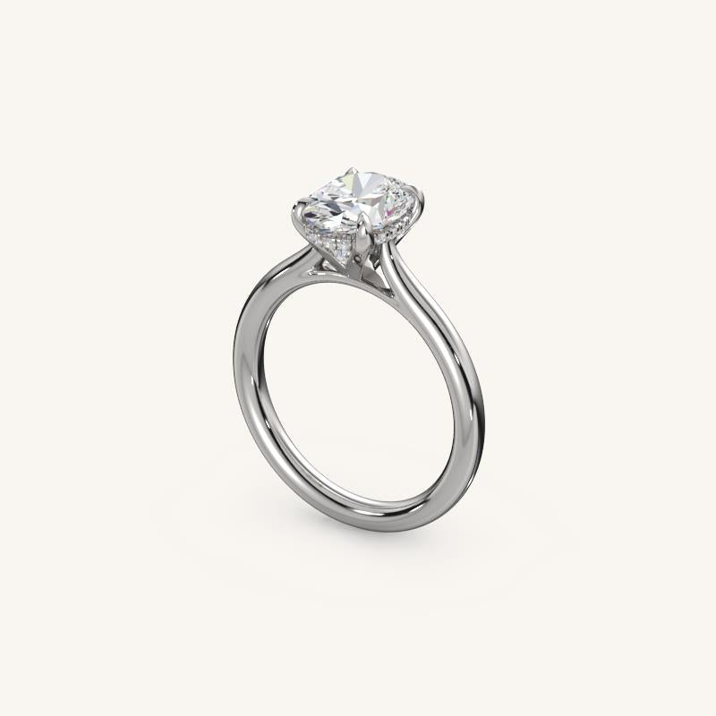 The Solienne – Cathedral Solitaire Hidden Halo Engagement Ring