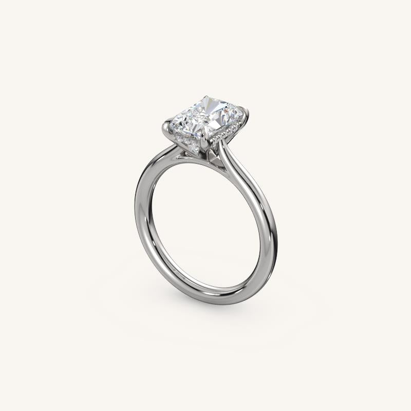 The Solienne – Cathedral Solitaire Hidden Halo Engagement Ring