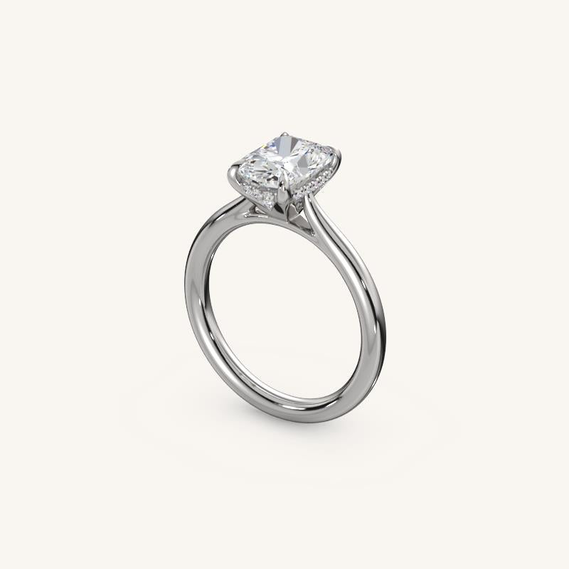 The Solienne – Cathedral Solitaire Hidden Halo Engagement Ring