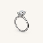 Load image into Gallery viewer, The Solienne – Cathedral Solitaire Hidden Halo Engagement Ring