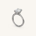 Load image into Gallery viewer, The Solienne – Cathedral Solitaire Hidden Halo Engagement Ring