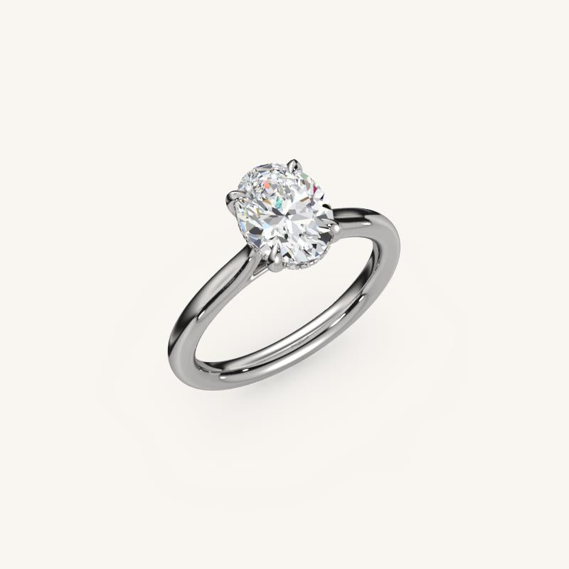 The Solienne – Cathedral Solitaire Hidden Halo Engagement Ring