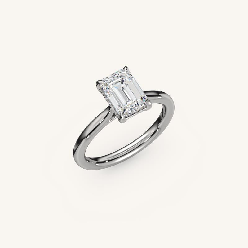The Solienne – Cathedral Solitaire Hidden Halo Engagement Ring