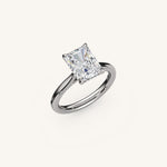 Load image into Gallery viewer, The Solienne – Cathedral Solitaire Hidden Halo Engagement Ring