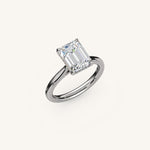 Load image into Gallery viewer, The Solienne – Cathedral Solitaire Hidden Halo Engagement Ring
