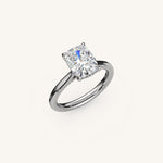 Load image into Gallery viewer, The Solienne – Cathedral Solitaire Hidden Halo Engagement Ring
