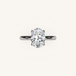 Load image into Gallery viewer, The Solienne – Cathedral Solitaire Hidden Halo Engagement Ring