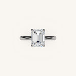 Load image into Gallery viewer, The Solienne – Cathedral Solitaire Hidden Halo Engagement Ring