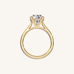 Load image into Gallery viewer, The Solienne – Cathedral Solitaire Hidden Halo Engagement Ring