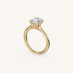 Load image into Gallery viewer, The Solienne – Cathedral Solitaire Hidden Halo Engagement Ring