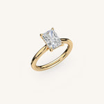 Load image into Gallery viewer, The Solienne – Cathedral Solitaire Hidden Halo Engagement Ring